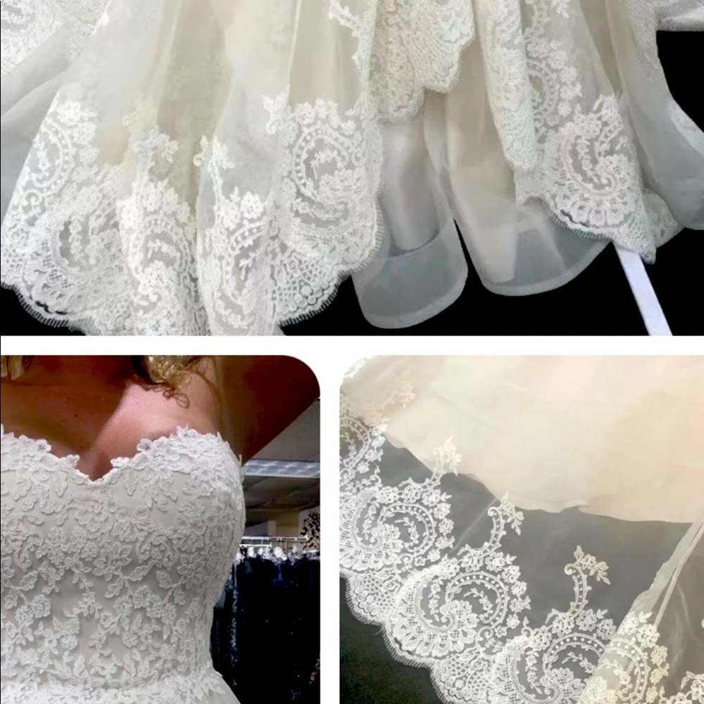 Justin Alexander Signature Sweetheart Gown
cathedral length veil. - Picture 1 of 7